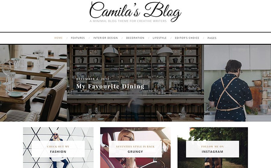 Camila - Minimal Blog WordPress Theme
